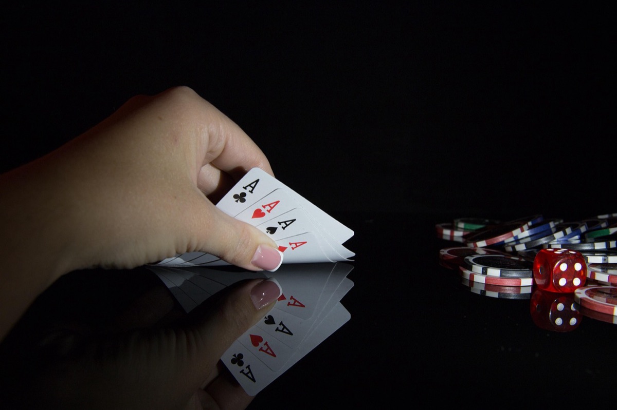 Betting machine in casino with sports betting interface