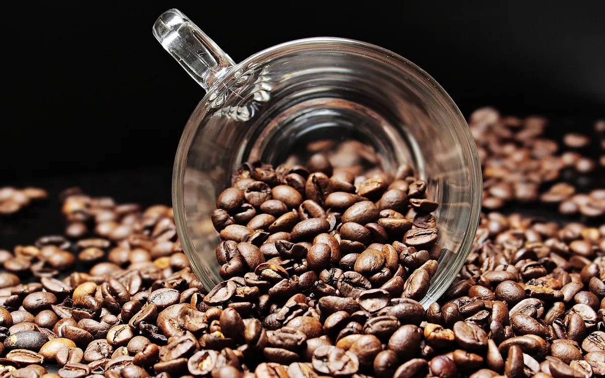 coffee beans, cup, coffee cup, coffee, beans, caffeine, mug, glass cup, glass mug, coffee mug, roasted, cafe, food, stimulant, coffee, coffee, coffee, coffee, c
