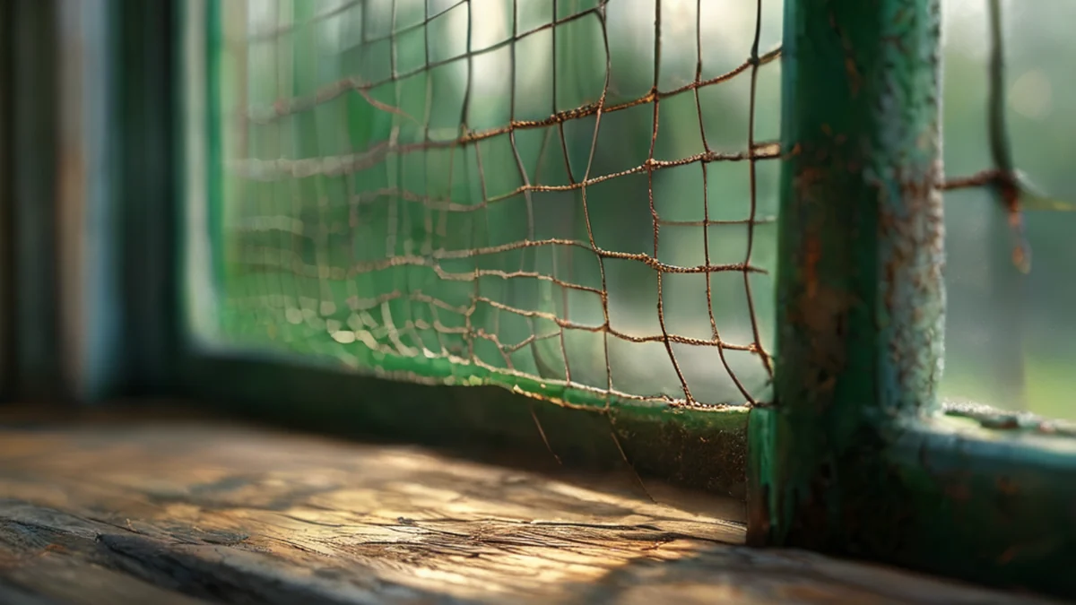 Ein Soccer-Net mit einem Staken im Zentrum, das Struktur und Stützstange zeigt.