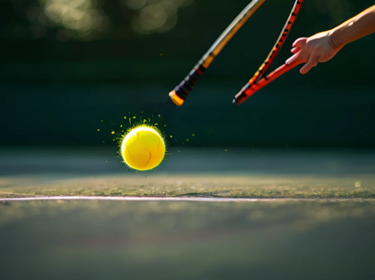 tennis player hitting ball forehand